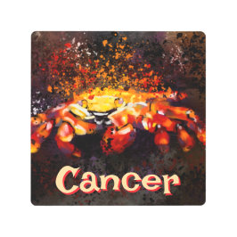 Impresión En Metal Cáncer de playa costera cangrejo náutico personali