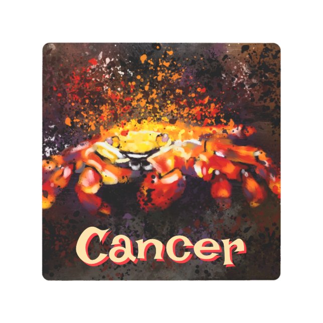 Impresión En Metal Cáncer de playa costera cangrejo náutico personali (Anverso)