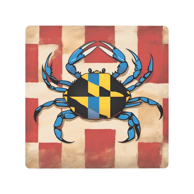 Impresión En Metal Cangrejo azul de Maryland (Anverso)