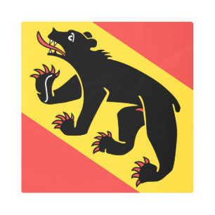 Impresión En Metal Canton of Bern flag Switzerland symbol