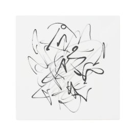 Impresión En Metal Caos en la tinta - Abstracción de línea expresiva