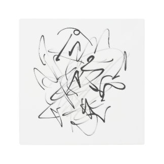 Impresión En Metal Caos en la tinta - Abstracción de línea expresiva