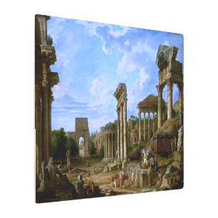 Impresión En Metal Capriccio del Foro Romano de Giovanni Pannini