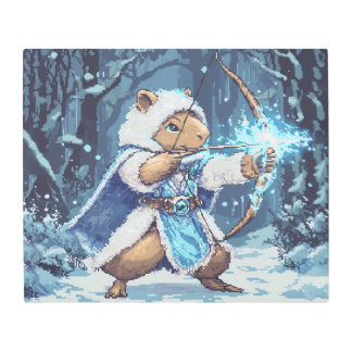 Impresión En Metal Capybara Ice Archer - Fantasy Pixel Art