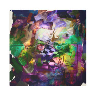 Impresión En Metal Cara abstracta con símbolos