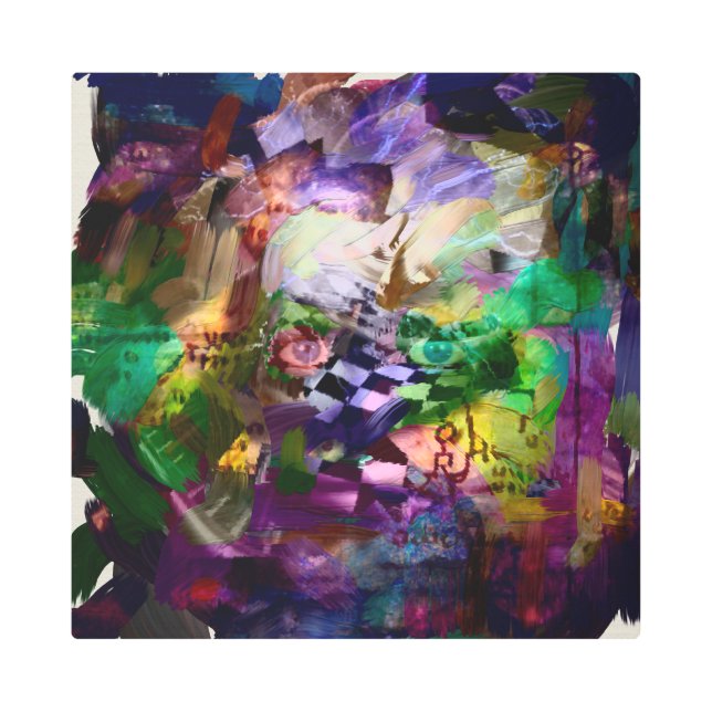 Impresión En Metal Cara abstracta con símbolos (Anverso)