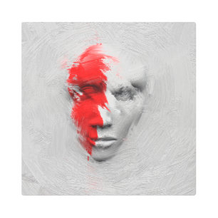 Impresión En Metal Cara blanca roja