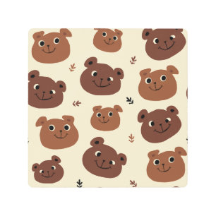 Impresión En Metal Cara de oso divertida