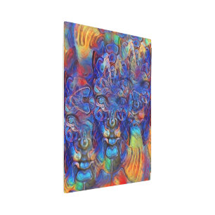 Impresión En Metal Caras fractales abstractas