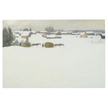 Carga de heno | Paisaje invernal de Pekka Halonen