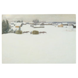 Impresión En Metal Carga de heno | Paisaje invernal de Pekka Halonen