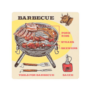 Impresión En Metal Carne de barbacoa