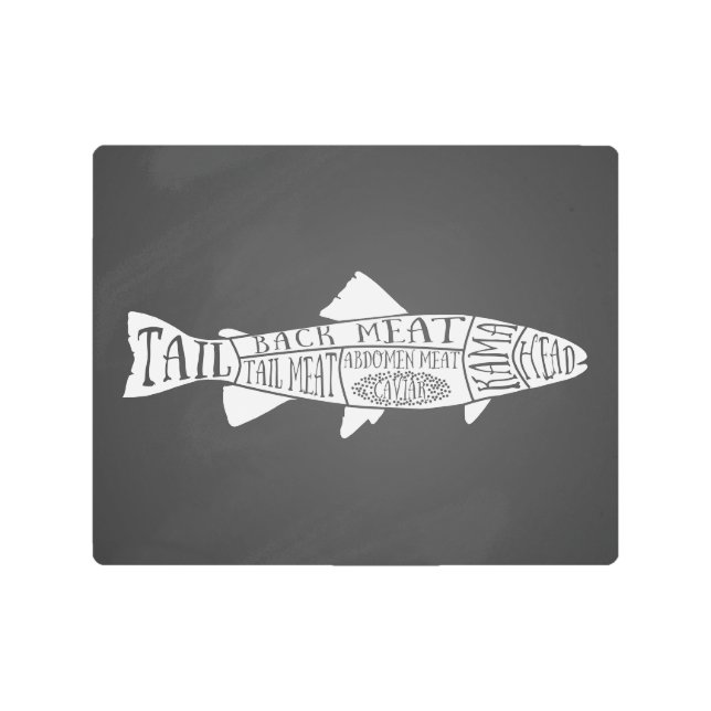 Impresión En Metal carne de carnicero de caviar de pescado (Anverso)