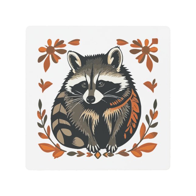 Impresión En Metal Carne de racco caprichoso capilar o tribal A (Anverso)