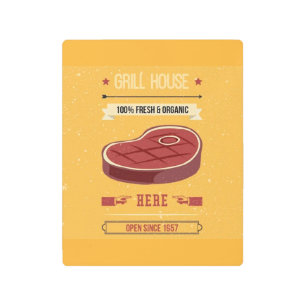 Impresión En Metal Carne Grill House