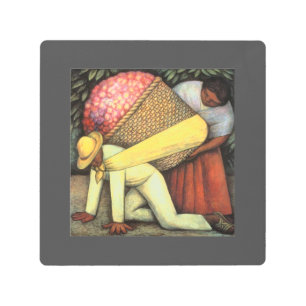 Impresión En Metal Carrier de flores - Diego Rivera