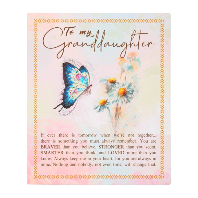 Impresión En Metal Carta personalizada a mi nieta (Anverso)