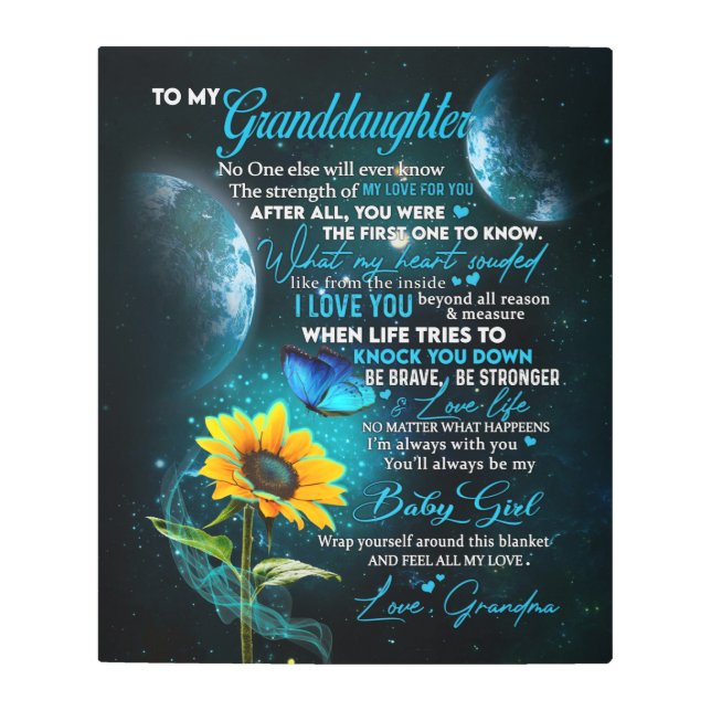 Impresión En Metal Carta personalizada a mi nieta (Anverso)