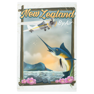 Impresión En Metal Cartel de viaje de pesca de Nueva Zelandia
