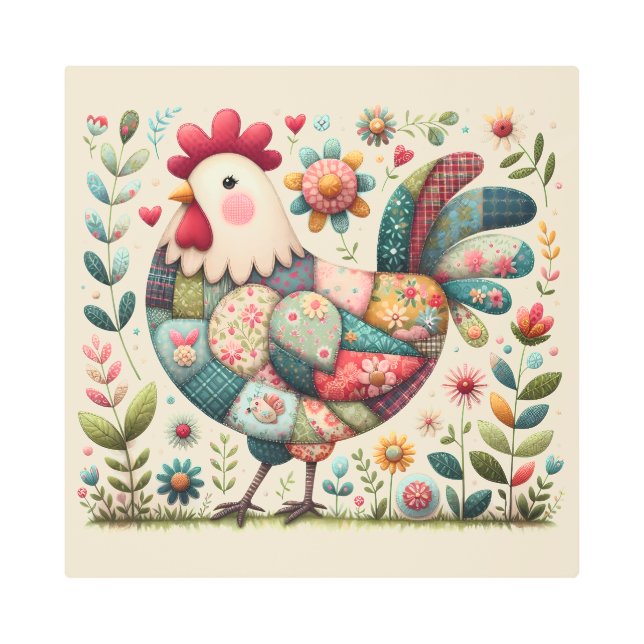 Impresión En Metal Cartel folclórico con acentos florales (Anverso)