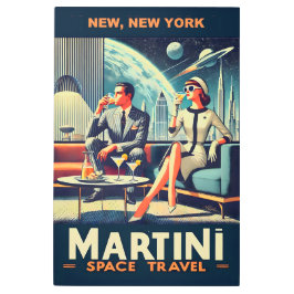 Impresión En Metal Carteles de viaje espacial Martini New York