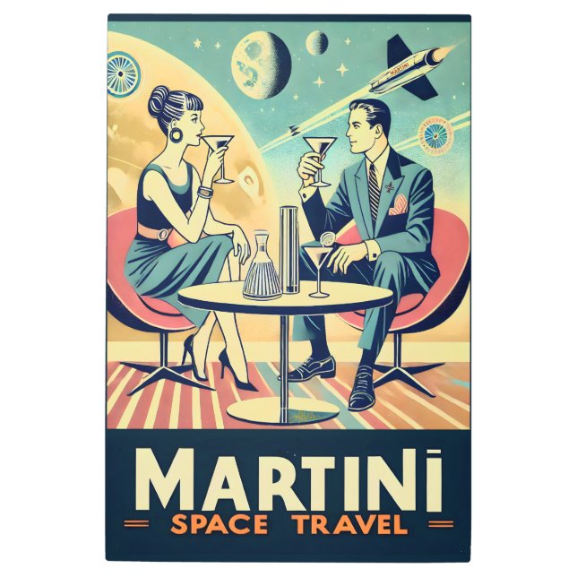 Impresión En Metal Carteles de viajes espaciales de Martini (Anverso)