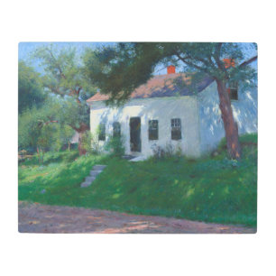 Impresión En Metal Casa de campo blanca en la carretera por Dennis Mi