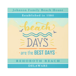 Impresión En Metal Casa de playa familiar personalizada