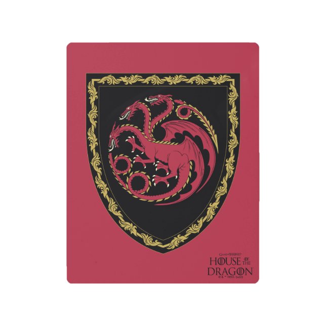 Impresión En Metal CASA DEL DRAGÓN | Escudo de House Targaryen (Anverso)