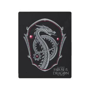 Impresión En Metal CASA DEL DRAGÓN Escudo Silver Dragon