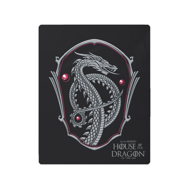 Impresión En Metal CASA DEL DRAGÓN | Escudo Silver Dragon (Anverso)