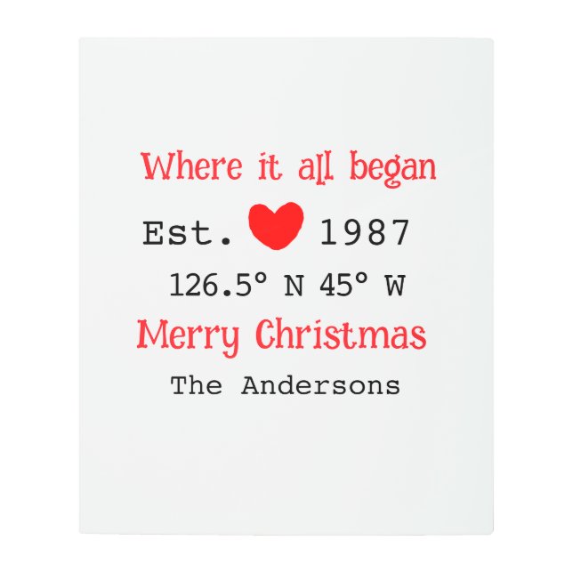 Impresión En Metal Casa del lago. Fecha año personalizado coordina ro (Anverso)