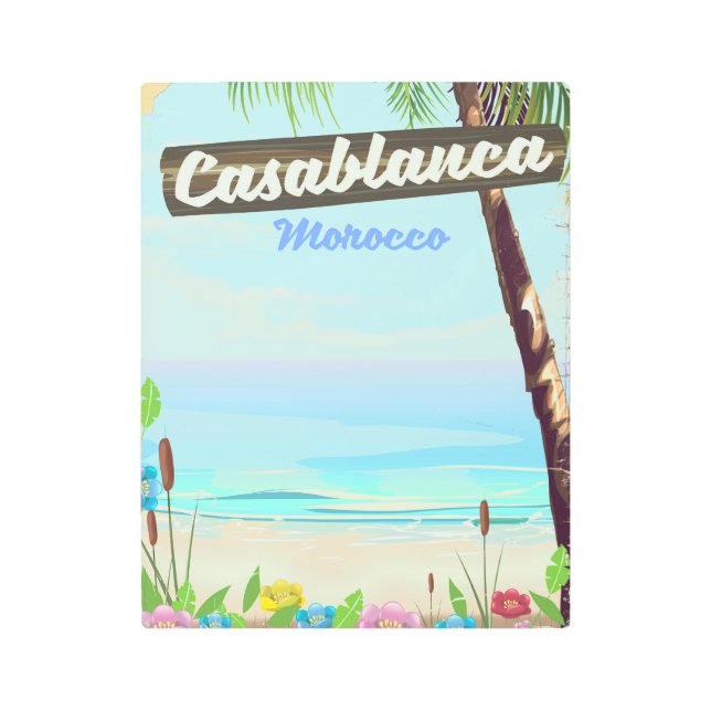 Impresión En Metal Casablanca Marruecos, afiche romántico (Anverso)