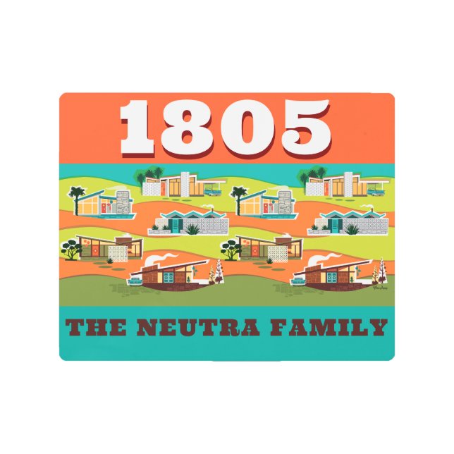 Impresión En Metal Casas modernas de mediados del siglo XX - Números  (Anverso)