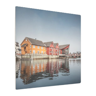 Impresión En Metal Casas pintadas de Noruega