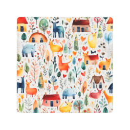 Impresión En Metal Casas rojas y casas lindas Hoja de papel