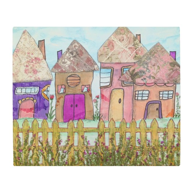 Impresión En Metal Casas singulares cercadas (Anverso)