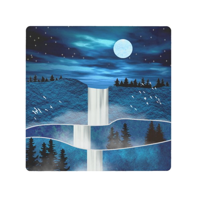 Impresión En Metal Cascada azul (Anverso)