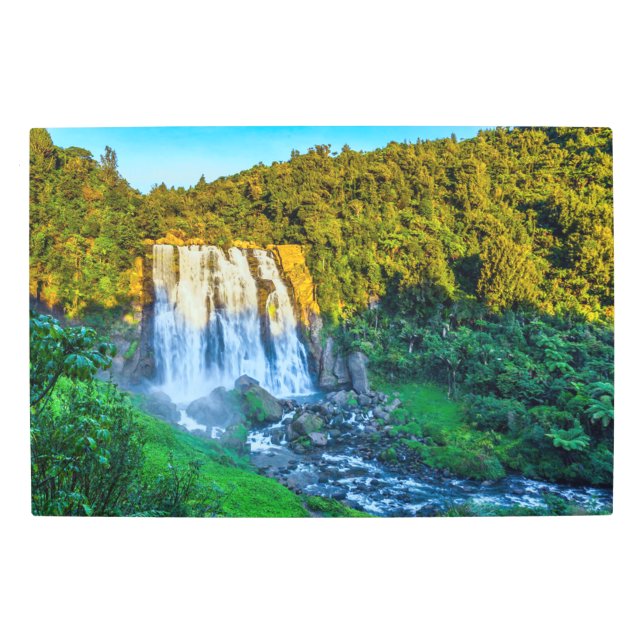 Impresión En Metal Cascadas Cascada Lush Forest Landscape Sunset (Anverso)