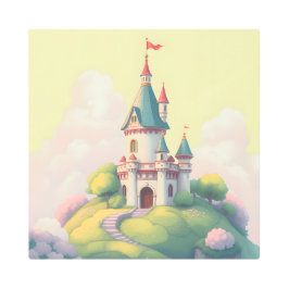 Impresión En Metal Castillo caprichoso con jardín verde