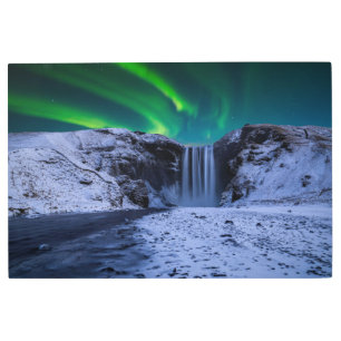 Impresión En Metal Cataratas Cascada Skógafoss