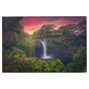 Impresión En Metal Cataratas   Cataratas del arcoiris, Hilo, Hawaii