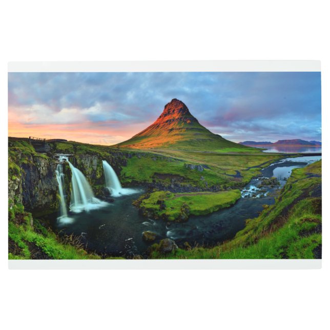 Impresión En Metal Cataratas | Kirkjufall, Islandia (Anverso)