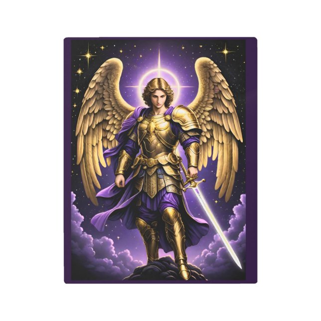 Impresión En Metal Católico romano de San Miguel de Arcángel (Anverso)