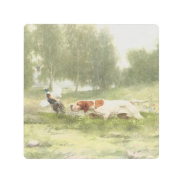 Impresión En Metal Caza de faisanes con puntero