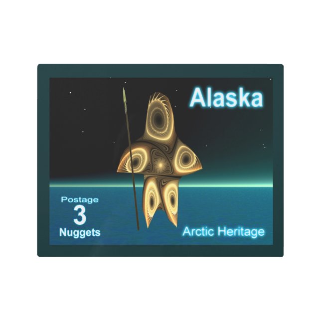 Impresión En Metal Cazador inuit fractal (Anverso)