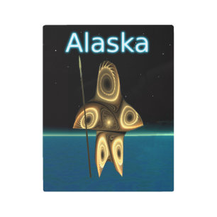 Impresión En Metal Cazador inuit fractal - Alaska