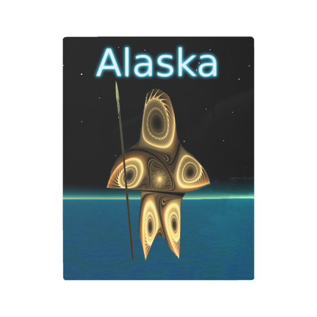 Impresión En Metal Cazador inuit fractal - Alaska (Anverso)