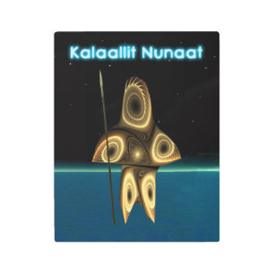 Impresión En Metal Cazador inuit fractal - Groenlandia