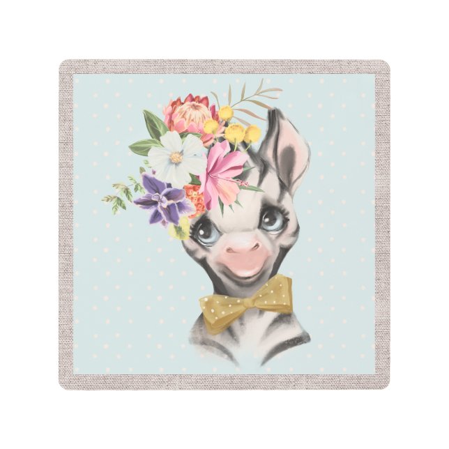 Impresión En Metal Cebra de la selva linda (Anverso)